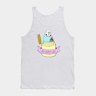 Antidepressant Blue Budgie Tank Top